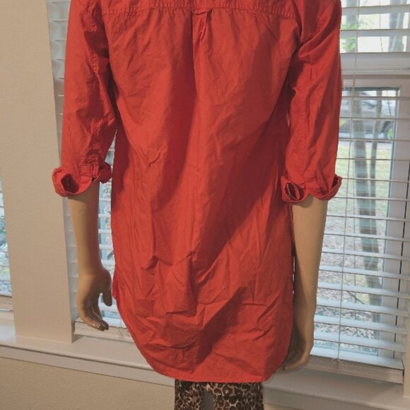 Pilcro anthropologie xs red button up shirt extra long - Picture 5 of 6